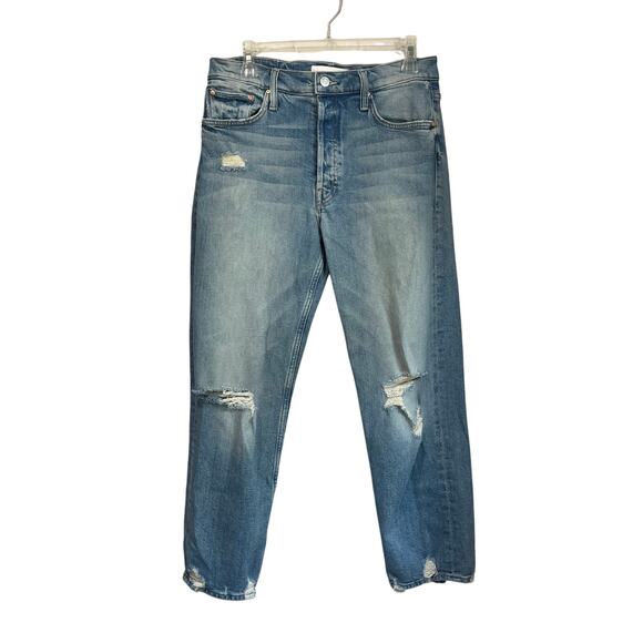 Mother Tomcat Jeans Size 30 High Rise Cropped Straight Leg Confession Wash - Picture 1 of 11
